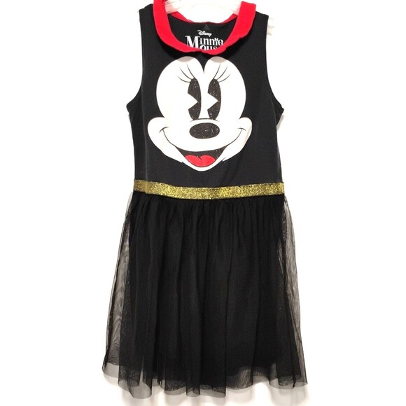 Disney Minnie Mouse Dress Girls L Halloween Black Tulle Skirt Costume Outfit - Picture 1 of 4